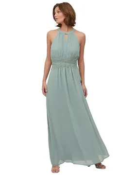Robe Longue Sans Manches Milina Halter Green Milieu / Detail Elastic 36