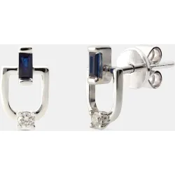 Pendientes de oro, diamantes y zafiro