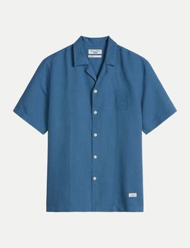 Marc O' Polo Kurzarmhemd mit Bowlingkragen Blau M