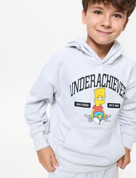 Felpa con cappuccio con stampa The Simpsons - grigio medio
