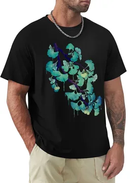 O Ginkgo (on Black) T-Shirt Basic Lightweight Short Sleeve Tee - Aliexpress - FashionsVida