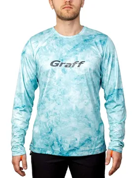 Upf50 961 Cl-15/1 Uv Long Sleeve T-shirt Blue 3XL Men - Graff - FashionsVida