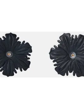 Pendientes velada flor napa bicolor - Silbon - FashionsVida