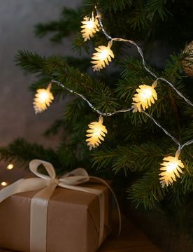 Luci di Natale a forma di pigne - bianco