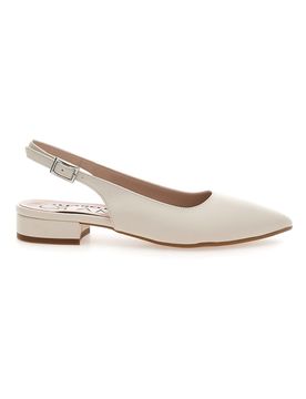 Décolleté slingback panna con tacco basso 3883 37