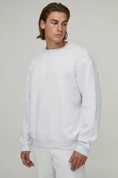 Herren Basic Oversized Rundhals-Sweatshirt Grey Marl Größe Small