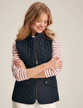 Textured Quilted Gilet Navy female - Joules - FashionsVida