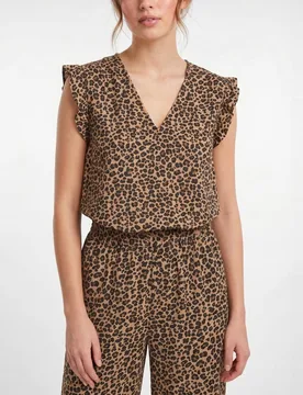 Blusa sin manga y volantes de mujer - Pieces - FashionsVida