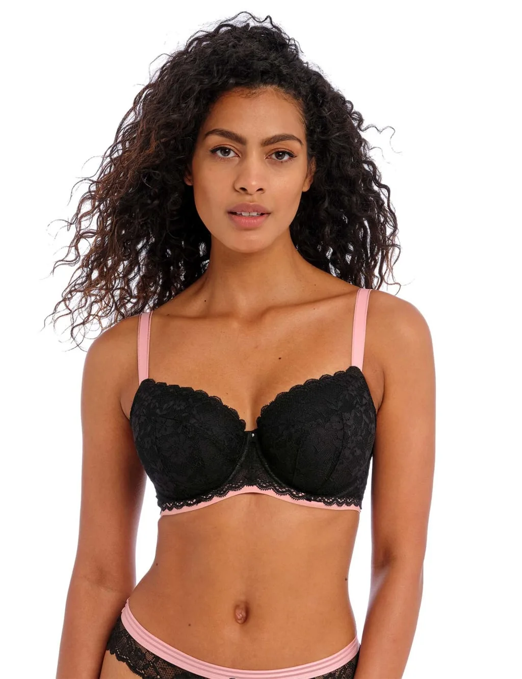 Offbeat Wired Padded Balcony Bra C-H Black female - Freya - FashionsVida