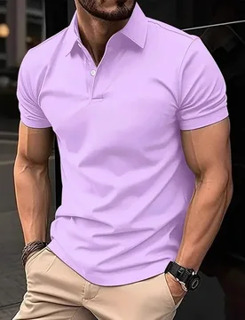 Summer New POLO Shirt Solid Color Casual Men's Button-down Lapel Short Sleeves - Aliexpress - FashionsVida