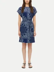 RED LABEL Kleid mit Bindegürtel Blau 40