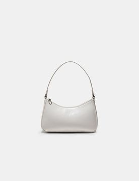 Schultertasche mit langer Kette Weiß OS