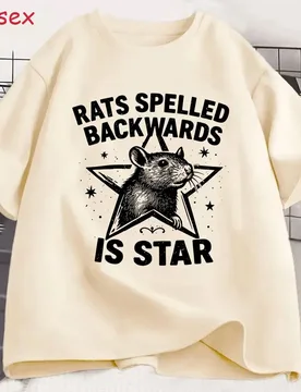 Rats Spelled Backwards Is Star Funny Rat Lovers Meme T-shirt Men's Women Fashion Humor T Shirt Cotton Casual Oversized T-shirts - Aliexpress - FashionsVida
