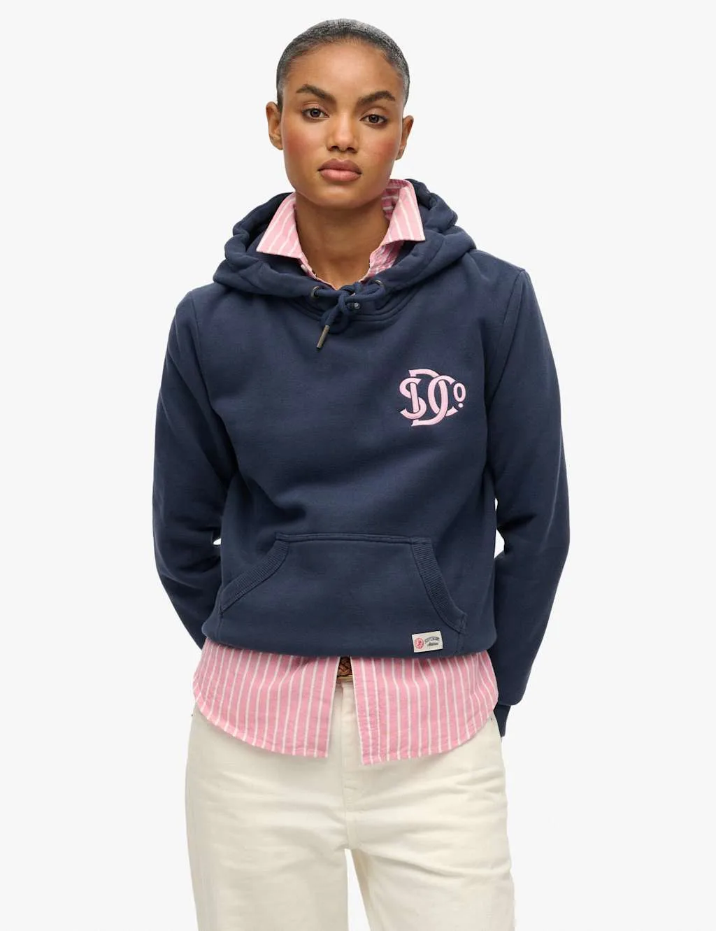 Cotton Rich Hoodie Navy female - Superdry & Co - FashionsVida