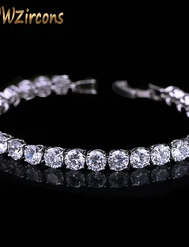 CWWZircons 2022 Latest Design White Gold Color AAA+ Round 0.5 carat Cubic Zirconia Tennis Bracelet Jewelry for Woman CB058 - Aliexpress - FashionsVida