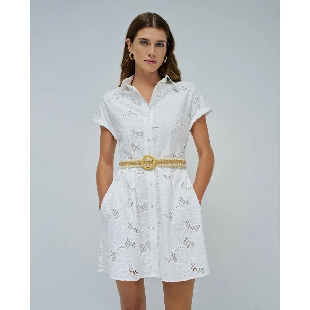 Vestido de mujer camisero bordado - Salsa Jeans - FashionsVida