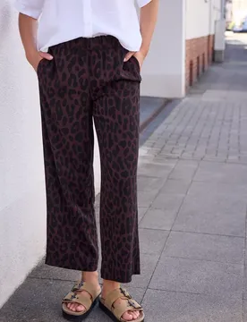 Street One Mid Waist Culotte mit Leo-Muster female Lila