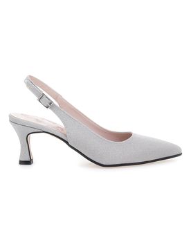 Décolleté argento glitter slingback 54366 37