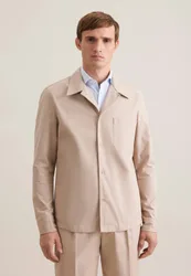 Regular Casual Hemd Uni Beige L