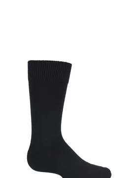 Pair Black Comfort Wool Plain Socks Kids Unisex 12-2.5 Kids (7-11 Years) - - Black - Size: 12-2.5 Kids - Falke - FashionsVida