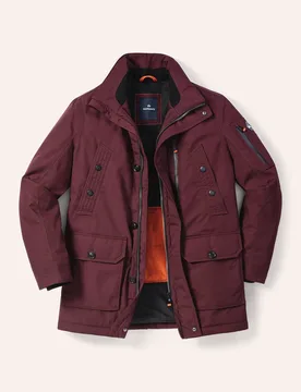 Wetterschutz-Parka Steife Brise, normale Größen#untersetzte Größen, Farbe Rot, 50, 14 Taschen Cotton-Mix mit Wetterschutz Herren - Walbusch - FashionsVida