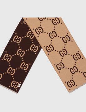 GG Jacquard Wool Silk Scarf W 35cm x L 190cm