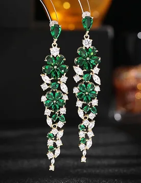 Light Luxury High-End Exaggerated Heavy Craft Earrings for Women Dress Matching Face-Flattering Fashion Water Drop Flower Long E - Aliexpress - FashionsVida