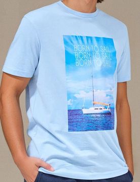 Sinsay - Maglietta con stampa - blu