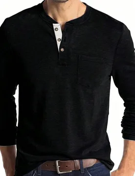 Camisa polo de manga larga con cremallera y cuello de contraste, de estilo deportivo casual para hombre de FEIAO. Se puede usar solo o en capas, ropa - Shein - FashionsVida