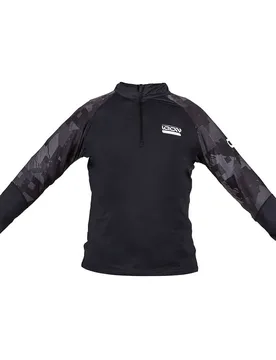 T-shirt à Manches Longues Et Col Montant Performance Black / Gray L - iQon - FashionsVida