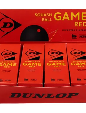 Game Box Single Red Dot Squash Balls Black 12 Balls - Dunlop - FashionsVida