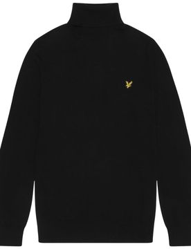 Maglione collo alto nero in merino KN2103VC