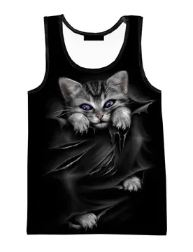 Fashionable And Cute Cat 3d Printing Tank Top Men's And Women's Summer Casual Sleeveless Shirt Hip Hop Street Apparel Thin Style - Aliexpress - FashionsVida