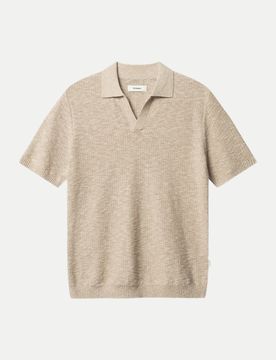 Kurzarm-Strickpullover Beige XXL