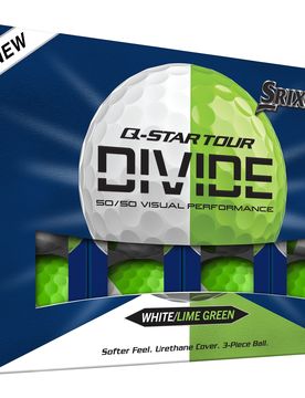 Golfbälle Q-Star Tour 6 Divide - 12er Pack, weiß/lime