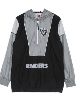 Giacca a Vento Infilabile Uomo Nfl Highlight Reel Windbreaker Oakrai Black - Mitchell & Ness - FashionsVida
