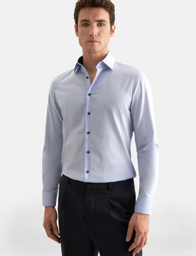 Slim Business Hemd Uni Blau 42