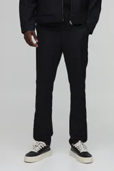 Herren Taillierte Hose Mit Bügelfalte Und Gerader Passform Im Set Black Größe 28