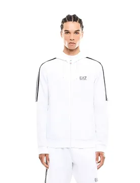 Ea7 Felpa Con Zip Italian Spirit White M - Emporio armani - FashionsVida