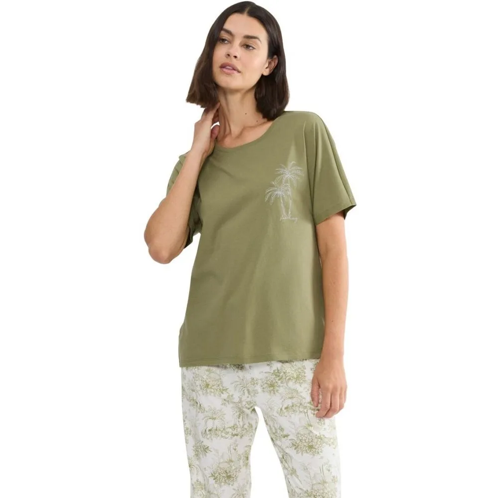 Camiseta de pijama de 100% algodón de manga corta de mujer - Triumph - FashionsVida