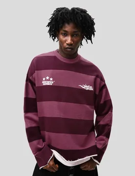 Sweat En Molleton Imprimé Xs Violet - Bershka - FashionsVida