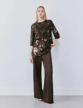 Top de mujer con cuello caja y lentejuelas - Woman Fiesta El Corte Inglés - FashionsVida