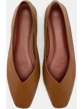 Bailarinas planas de mujer de piel con plantilla acolchada - Parfois - FashionsVida
