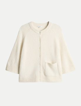 Halbarm Strickjacke Dathena Weiß 38