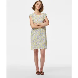 Vestido corto de estampado de limones de mujer