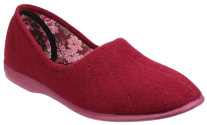 Womens Audrey Ladies Slipper - Red - Size Uk 7