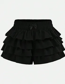 Falda-pantalón corto de color liso de moda informal para niñas preadolescentes - Shein - FashionsVida