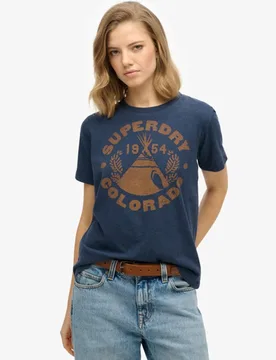 Superdry Women's Locker Geschnittenes Einfarbiges Lo-fi Outdoor T-shirt Marineblau - Größe: 38 - 39.99 - FashionsVida