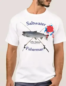 Coho Salmon Saltwater Fishing Fisherman Anglers Gift T-Shirt 100% Cotton O-Neck Short Sleeve Casual Mens T-shirt Size S-3XL - Aliexpress - FashionsVida
