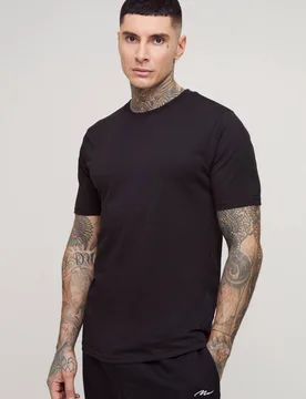Men's Tall Slim Fit Essential T-Shirt Black Size X-Large Black XL - boohooMAN - FashionsVida